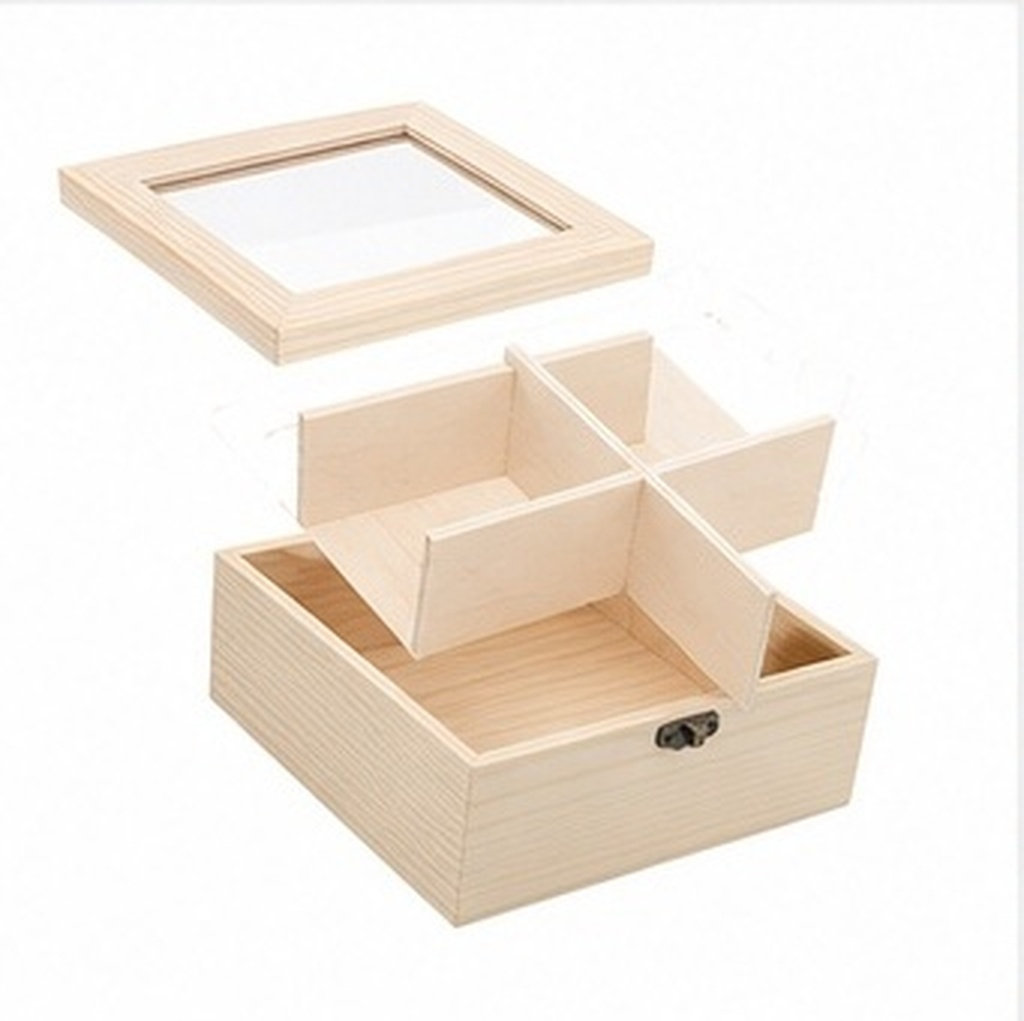Herbal Tea - Wooden Tea Bag Storage Box with