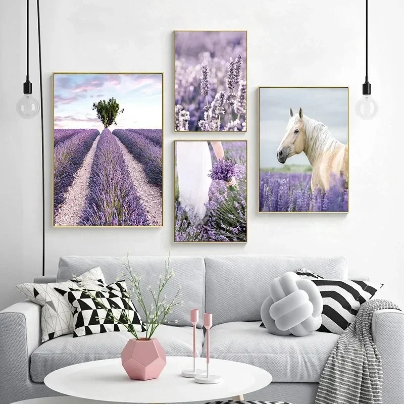 Lavender Oil - Purple Lavender Flower Scenery Picture Canvas