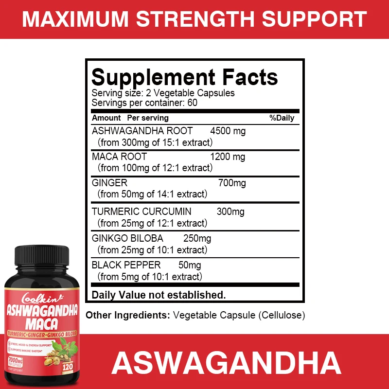 Ashwagandha and Maca Capsules  - Ginger Tea review and price