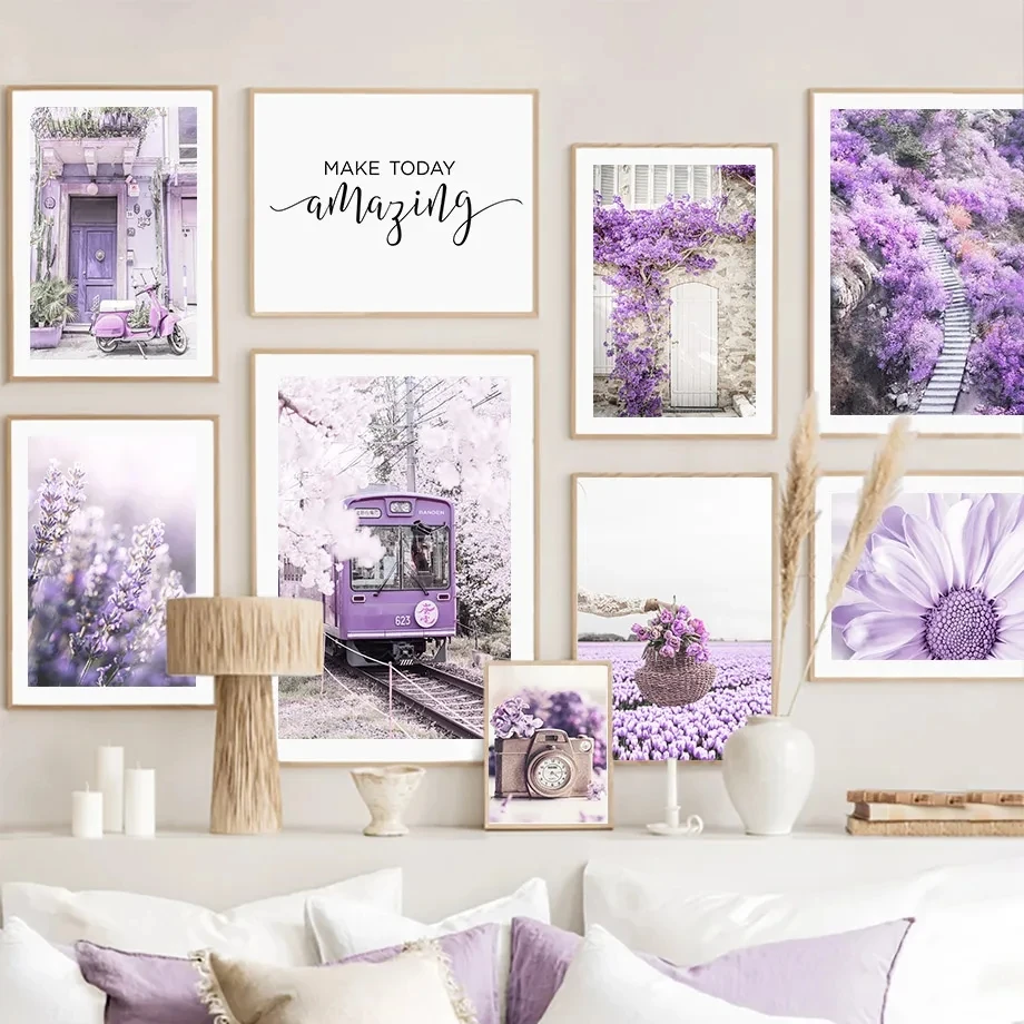 Purple Flower Landscape Pictur - Lavender Oil review and price